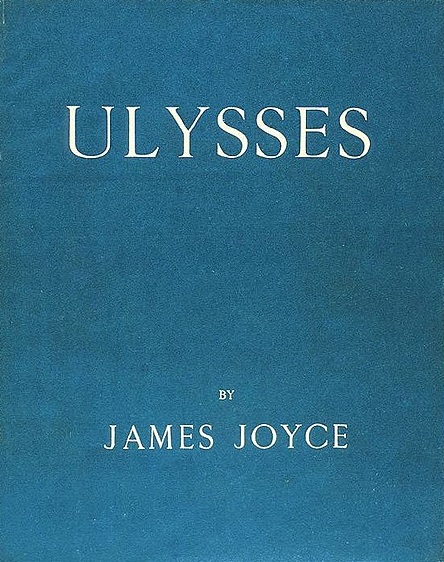 Portada de Ulises de James Joyce con el azul de la bandera de Grecia. Fuente: Wikipedia